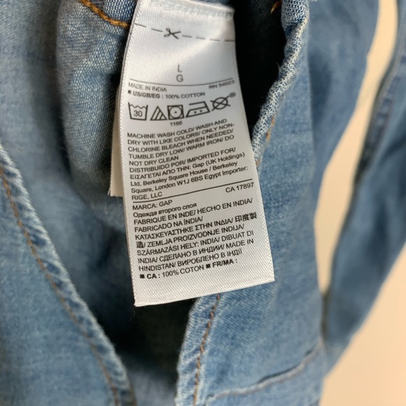 Gap Chambray Denim Shirt Dress Size Large - Picture 7 of 8